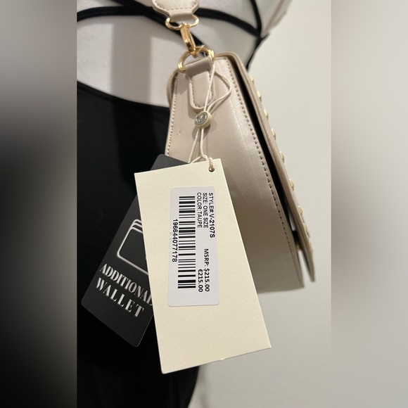 NWT Valentino Orlandi Taupe Studded Crossbody Bag - Picture 11 of 12